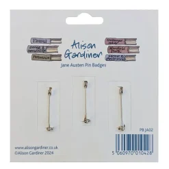 Jane Austen Set of 3 Pin Badges