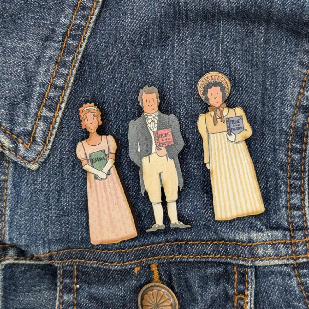 Jane Austen Set of 3 Pin Badges