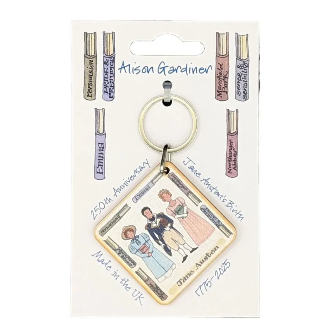 Jane Austen Wooden Keyring