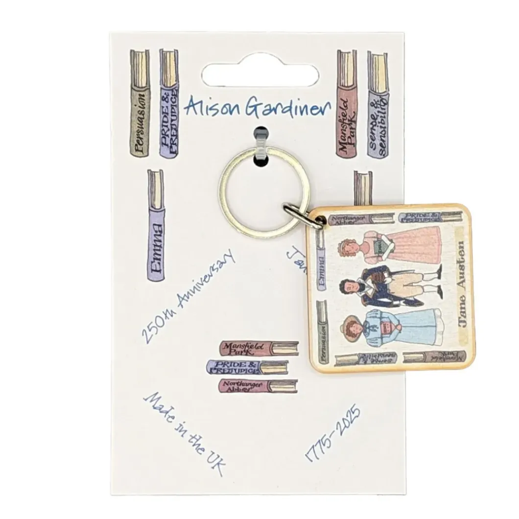 Jane Austen Wooden Keyring