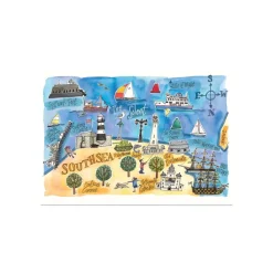 Southsea Map Postcard